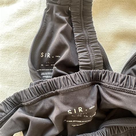 SIR Ruched Triangle Bikini Black 1 Rrp 200 Worn A Depop