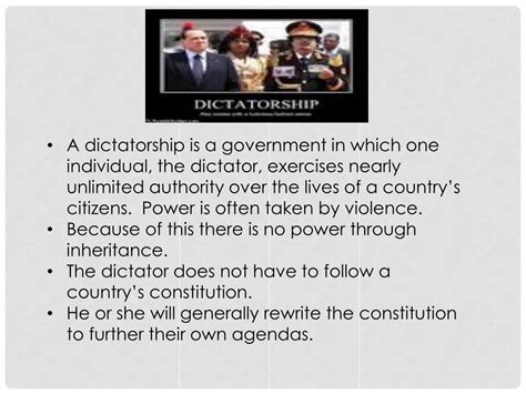 Ppt What Is A Dictatorship Powerpoint Presentation Free Download