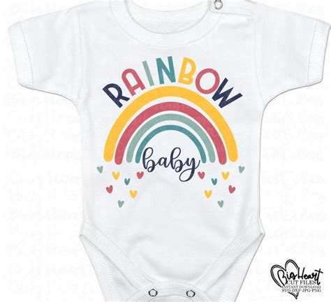 Rainbow Baby Svg Png Dxf Rainbow With Heart Rainbow Etsy