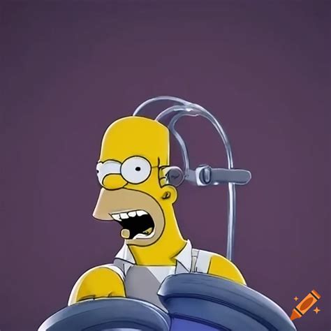 Homer Simpson Lifting Weights In The Gym On Craiyon