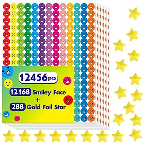 Pcs Happy Smile Face Star Stickers Mega Bundle In Colors And