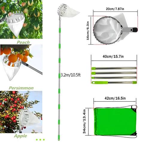 M Fruit Picker Stick With Telescoping Pole Stainless Steel