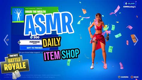 Asmr Fortnite New Share The Wealth Emote Daily Item Shop 🎮🎧 Relaxing Whispering 😴💤 Youtube