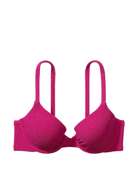 Işıltılı Icon Push Up Bikini Üstü Pembe Victoria s Secret