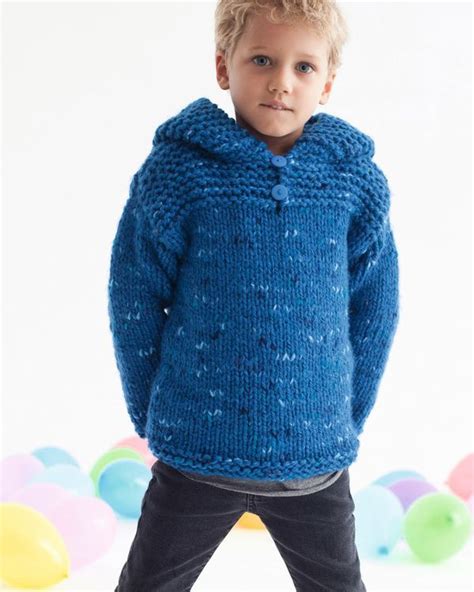 Modèle pull capuche Phil Country Enfant Modele tricot gratuit Patron