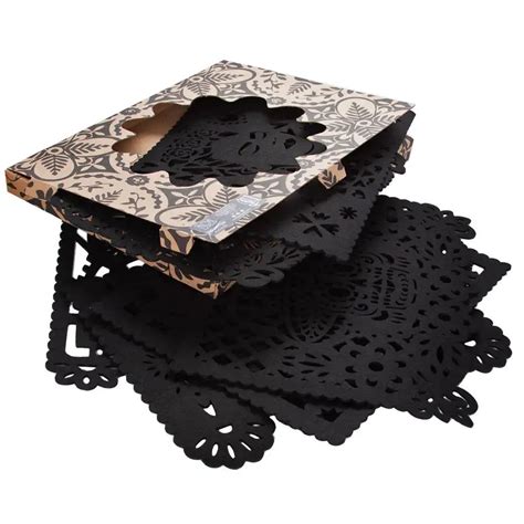 Felt Papel Picado Black Placemats Lolo Mexican Mercadito