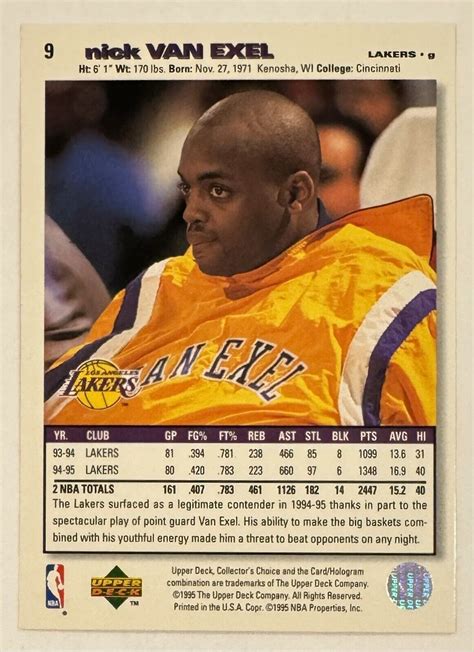 Upper Deck Collector S Choice Nick Van Exel For Sale