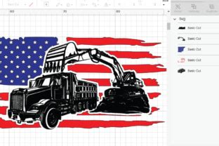 Us Dump Truck With Track Hoe Svg Graphic By Ilukkystore Creative Fabrica