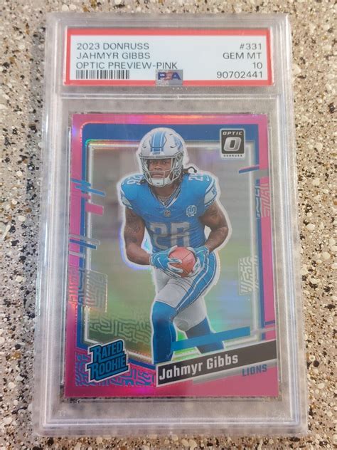 Jahmyr Gibbs Donruss Optic Preview Pink Price Guide