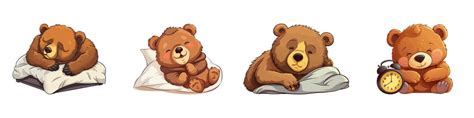 Premium Vector Cute Sleeping Bear Cartoon Vector Illustration