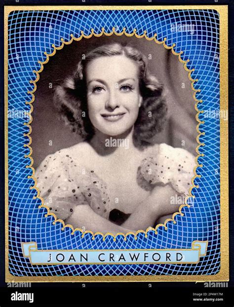 Portrait Of Joan Crawford 00016 Vintage Cigarette Card Stock Photo