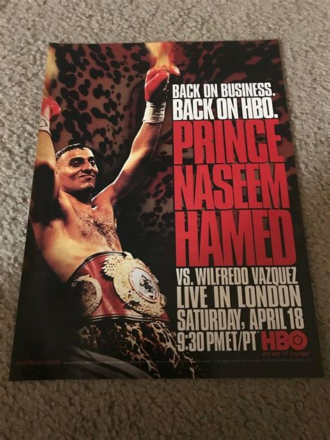 Vintage 1998 PRINCE NASEEM HAMED vs WILFREDO GOMEZ Poster Print Ad HBO