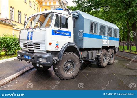 Russian Police Heavy Truck Parked on the City Street Editorial Stock ...