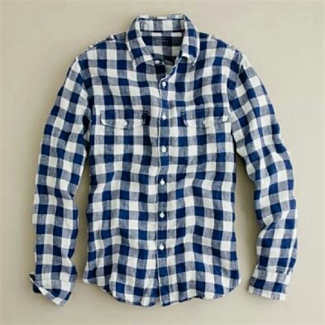 Blue Gingham Shirts Mens Shirts Camping Shirt