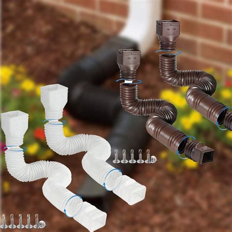 Rain Downspout Extensions Pack Flexible Rain Gutter Downspout Pipe