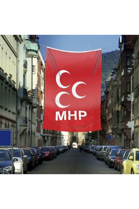 Cnpromosyon Bozkurt Hilal Kırmızı Sancak Bayrak Mhp Üç Hilal Sancağı