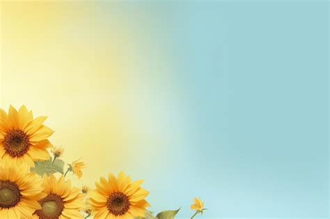 Premium Photo Ppt Template With Sunflower On Pastel Color Background