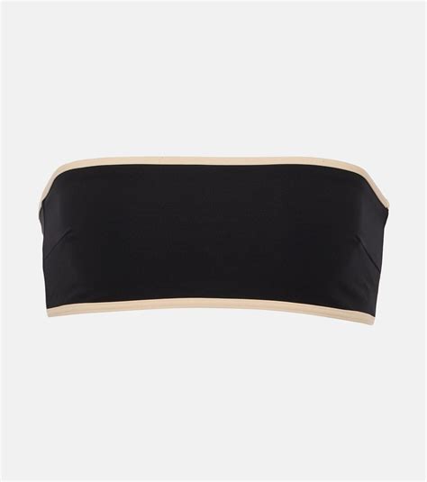 Bandeau Jersey Bikini Top In Black Toteme Mytheresa
