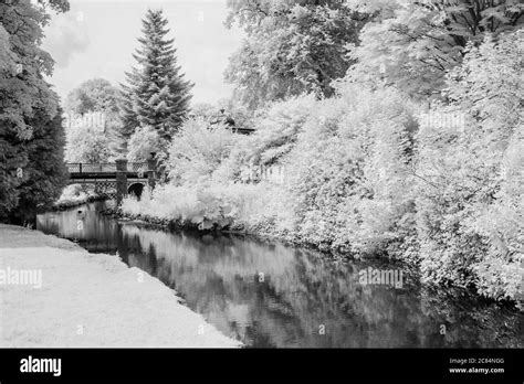 Infrared Image Of River Wye Flowing Through The Pavilion Gardens In