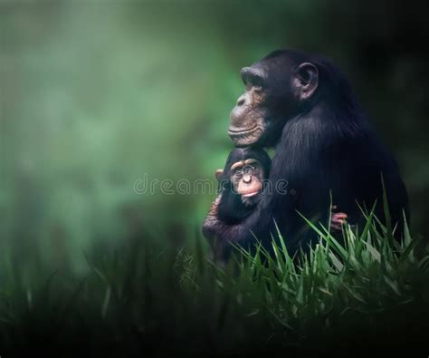 Chimpanzee Mother and Child Stock Image - Image of monkey, fauna: 307794449