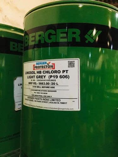 Berger Chloro Rubber Paint SMOKE GREY 20 L At Rs 230 Litre In Pune