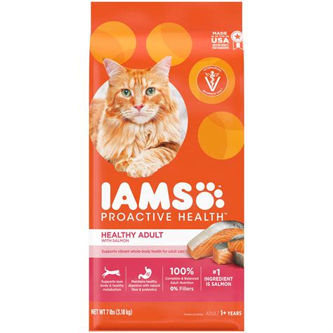 Iams Proactive Health Healthy Adult Dry Cat Food With Real Salmon Lb