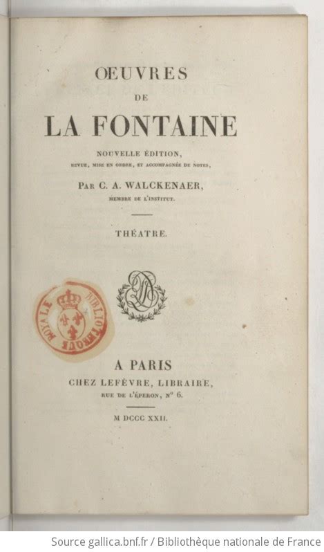 Oeuvres De La Fontaine Tome Nouvelle Dition Revue Mise En