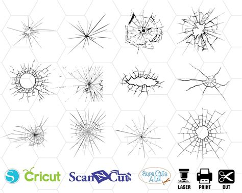 Cracked Glass Svg Broken Glass Svg Cracked Clipart Svg - Etsy