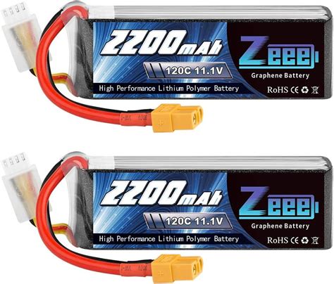 Zeee 2S Lipo Batteria 50C 2200mAh 7 4V Batteria Corta Con Spina Deans T