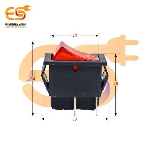Buy KCD4 16A 250V AC red color 4 pin DPDT heavy duty plastic rocker ...