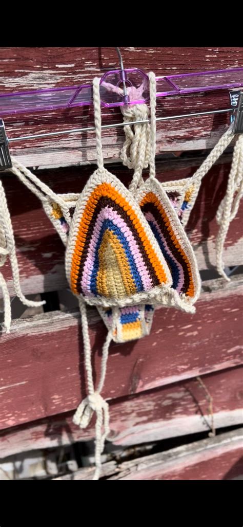 Jackie 70s Crochet Bikini Set Crochet Retro Bikini Boho Etsy