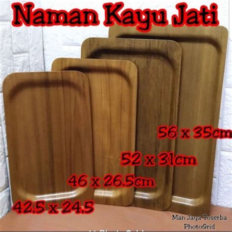 Promo Nampan Kayu Persegi Panjang 52 X 31 X 1 5Cm Baki Kayu Wadah