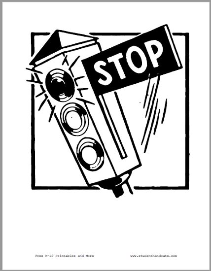 Stop Sign Traffic Light Printable | Student Handouts