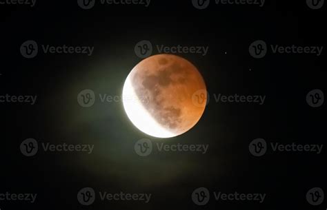 The Lunar Eclipse. Photographed blood moon 14276708 Stock Photo at Vecteezy