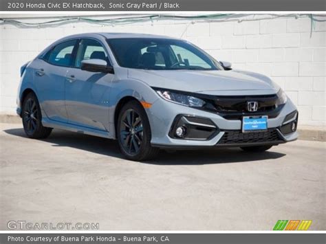 Sonic Gray Pearl 2020 Honda Civic Ex Hatchback Black Interior