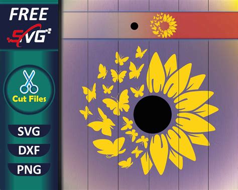 Sunflower Svg Free Butterfly Free Svg Files