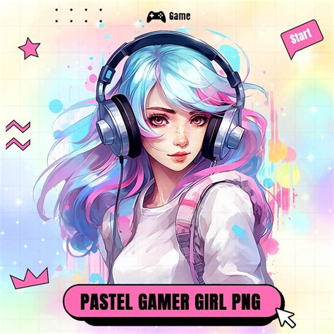 Pastel Gamer Girl Clipart Gaming Girl PNG Cute Gamer Girls Png Videogame Lady Png for Your ...