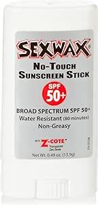 Amazon Sex Wax No Touch Sunscreen Stick Spf Sun Protection One Size Clear Sports