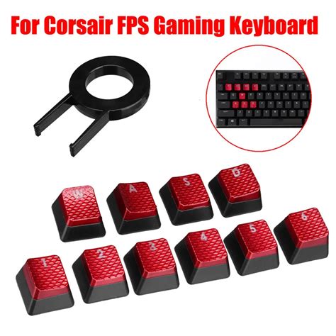 10pcs Cool Red Backlit Key Caps Keycap For Corsair Fps Gaming Keyboard