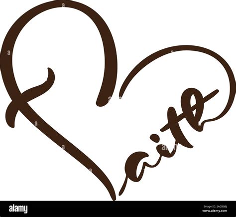 Vector calligraphy Faith word text with black and white love heart. Can ...