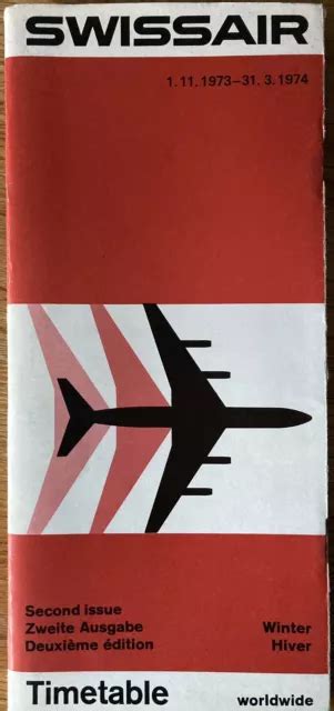 Swissair Timetable Summer Route Map Picclick Uk