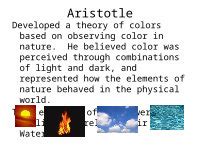 PPTX Brief History Of Color Theories The Color Wheel Artists Develop