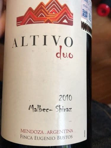 2018 Finca Eugenio Bustos Altivo Duo Malbec Shiraz Vivino