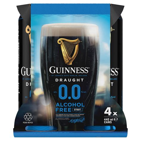 Guinness Draught Alcohol Free Stout Beer 4 X 440ml Britishshopinwarsaw