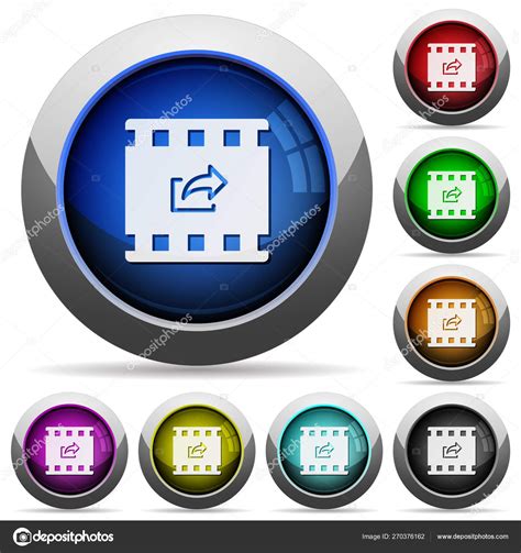 Export Movie Round Glossy Buttons Stock Vector By ©renegadehomie 270376162