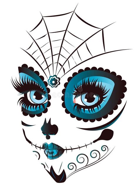 Day Of Dead Girl Face Stock Vector Illustration Of White 59028037