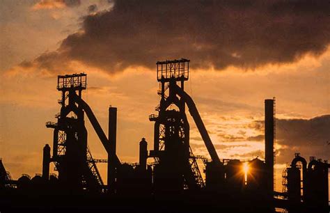 sunset at Port Talbot steel works