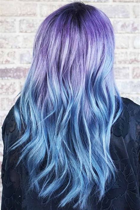 blue ombre hair color - Nikia Shah