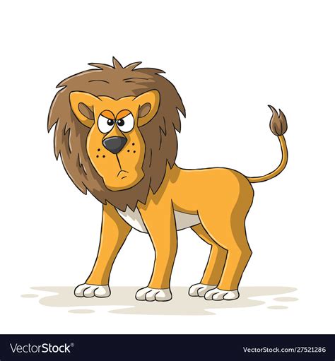 Angry Cartoon Lion Royalty Free Vector Image Vectorstock