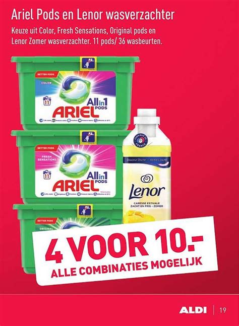 Ariel Pods En Lenor Wasverzachter Aanbieding Bij Aldi Folders Nl